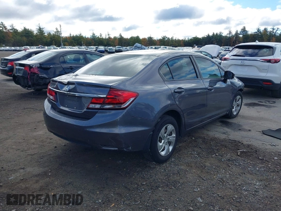 2014 Honda Civic Sedan LX with VIN 19XFB2F52EE019330, listed as a IAAI auction lot 40557827 with 169,656 mi miles. Bid and sale history available at carsss.com. Image 4.