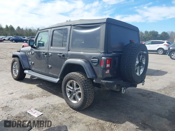 2018 Jeep Wrangler Unlimited Sahara with VIN 1C4HJXEG0JW246110, listed as a IAAI auction lot 41826662 with 65,236 mi miles. Bid and sale history available at carsss.com. Image 3.