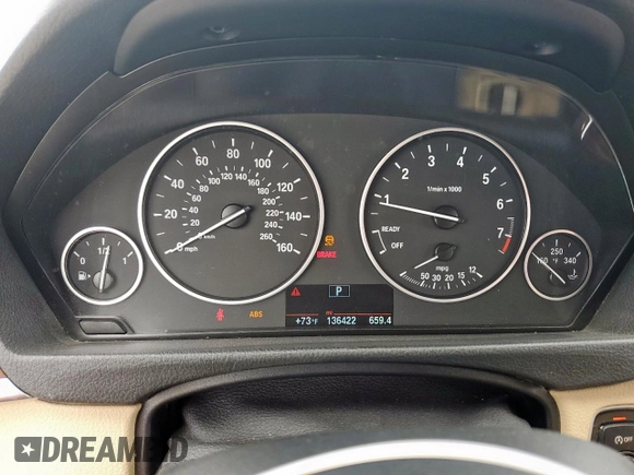 2015 BMW 3 Series 328i with VIN WBA3A5G57FNP34958, listed as a Copart auction lot 58589225 with 136,422 mi miles and Salvage title. Bid and sale history available at DreamBid. Image 9.