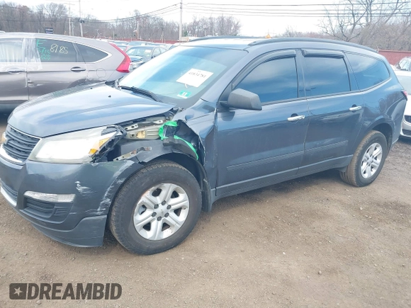 2014 Chevrolet Traverse LS z VIN 1GNKVFKD3EJ187997, wystawiony jako IAAI lot #41834781 z przebiegiem 150 994 mil mil oraz . Historia ofert i sprzedaży dostępna na DreamBid. Obrazek 2.