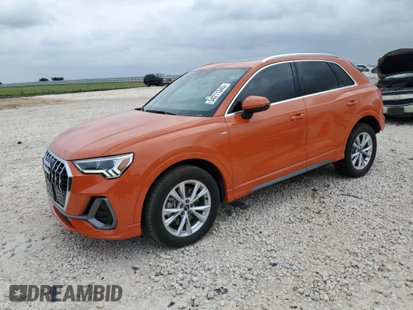 2022 Audi Q3 S line Premium Plus with VIN WA1EECF39N1149268, listed as a Copart auction lot 54211345 with 34,646 mi miles and Salvage title. Bid and sale history available at DreamBid. Image 1.