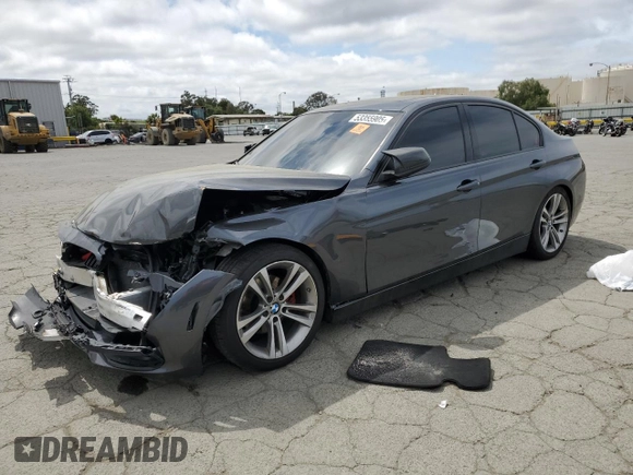 2017 BMW 3 Series 330i with VIN WBA8B9G56HNU09182, listed as a Copart auction lot 53355905 with 128,009 mi miles and Salvage Title. Bid and sale history available at carsss.com. Image 1.