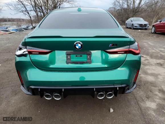2024 BMW M4 Competition with VIN WBS33AZ08RCR36014, listed as a Copart auction lot 47201595 with 0 mi miles and Salvage Title. Bid and sale history available at carsss.com. Image 6.