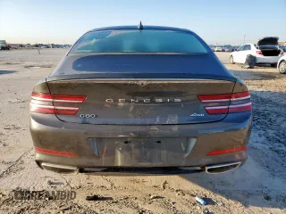 2023 Genesis G80 2.5T with VIN KMTGB4SC4PU185035, listed as a Copart auction lot 52082005 with 45,868 mi miles and Salvage title. Bid and sale history available at DreamBid. Image 6.
