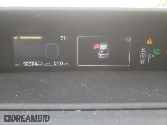 2016 Toyota Prius Two with VIN JTDKBRFU1G3509055, listed as a Copart auction lot 51541075 with 92,364 mi miles and Salvage Title. Bid and sale history available at DreamBid. Image 9.
