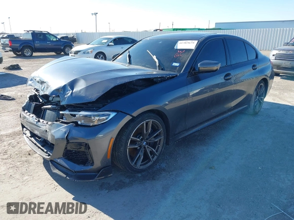 2020 BMW 3 Series M340i with VIN WBA5U7C04LFH15329, listed as a IAAI auction lot 41383675 with Not Provided miles. Bid and sale history available at carsss.com. Image 18.