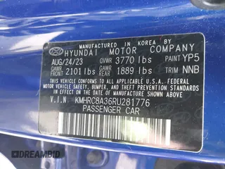 2024 Hyundai Venue Limited with VIN KMHRC8A36RU281776, listed as a IAAI auction lot 42152294 with 42,629 mi miles and . Bid and sale history available at DreamBid. Image 9.
