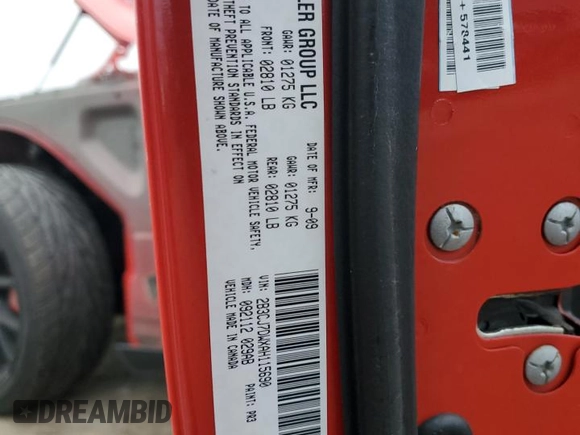 2010 Dodge Challenger SRT-8 with VIN 2B3CJ7DWXAH115690, listed as a Copart auction lot 86062574 with Not provided miles and Salvage title. Bid and sale history available at DreamBid. Image 12.