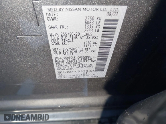 2023 Infiniti QX60 Sensory с VIN 5N1DL1GS4PC332940, выставлен на аукционе IAAI как лот 41585023 с пробегом 32 543 миль миль и . История ставок и продаж доступна на DreamBid. Изображение 9.