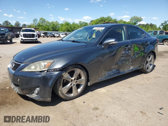 2011 Lexus IS 250 with VIN JTHBF5C29B5134639, listed as a Copart auction lot 52558875 with 265,102 mi miles and Salvage Title. Bid and sale history available at DreamBid. Image 1.