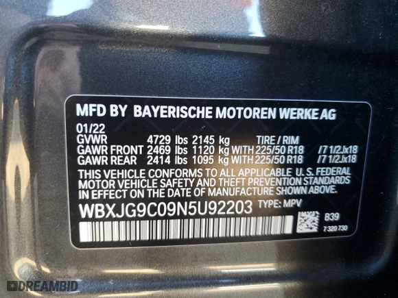 2022 BMW X1 xDrive28i with VIN WBXJG9C09N5U92203, listed as a Copart auction lot 76762314 with 16,780 mi miles and Salvage Title. Bid and sale history available at carsss.com. Image 12.