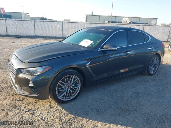 2020 Genesis G70 2.0T with VIN KMTG64LA6LU059951, listed as a IAAI auction lot 41683671 with 43,852 mi miles. Bid and sale history available at carsss.com. Image 2.