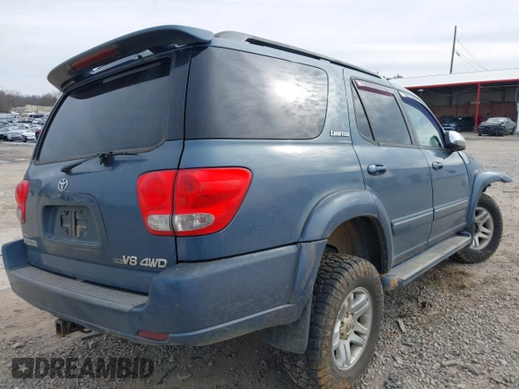 2007 Toyota Sequoia Limited with VIN 5TDBT48A27S283030, listed as a IAAI auction lot 41395705 with 286,966 mi miles and . Bid and sale history available at DreamBid. Image 4.