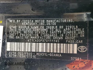 2007 Toyota Solara SE z VIN 4T1CA30PX7U111145, wystawiony jako Copart lot #54631445 z przebiegiem 158 977 mil mil oraz Szkoda całkowita • Salvage title. Historia ofert i sprzedaży dostępna na DreamBid. Obrazek 12.