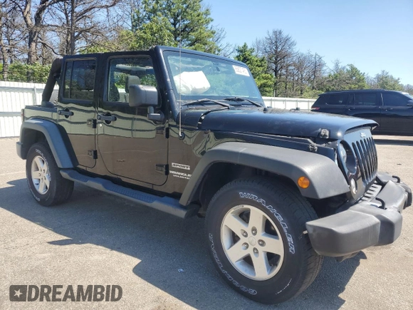 2017 Jeep Wrangler Unlimited Sport with VIN 1C4HJWDG8HL744823, listed as a Copart auction lot 65827465 with 51,859 mi miles and Salvage title. Bid and sale history available at DreamBid. Image 4.
