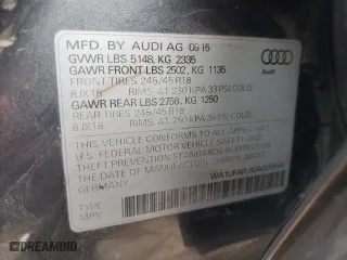 2016 Audi allroad Premium Plus with VIN WA1UFAFL6GA009548, listed as a Copart auction lot 48567873 with 70,291 mi miles. Bid and sale history available at carsss.com. Image 14.