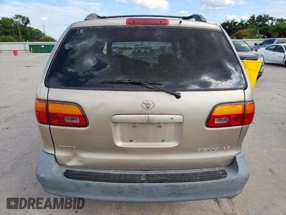 2000 Toyota Sienna LE with VIN 4T3ZF13C2YU218417, listed as a Copart auction lot 63328035 with 263,439 mi miles and Salvage title. Bid and sale history available at DreamBid. Image 6.