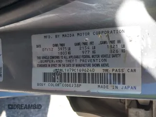 2012 Mazda 3 i Touring with VIN JM1BL1V79C1696240, listed as a IAAI auction lot 41764498 with 139,267 mi miles and . Bid and sale history available at DreamBid. Image 9.