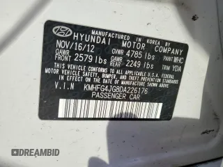2013 Hyundai Azera with VIN KMHFG4JG8DA226176, listed as a Copart auction lot 53121455 with 123,142 mi miles and Salvage Title. Bid and sale history available at carsss.com. Image 15.