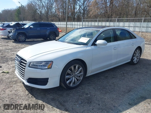 2017 Audi A8 L with VIN WAU44AFD0HN012571, listed as a IAAI auction lot 41717676 with 120,832 mi miles. Bid and sale history available at carsss.com. Image 17.