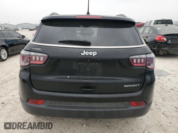 2021 Jeep Compass Sport with VIN 3C4NJCAB9MT510988, listed as a Copart auction lot 51683555 with 48,953 mi miles and Salvage title. Bid and sale history available at DreamBid. Image 6.