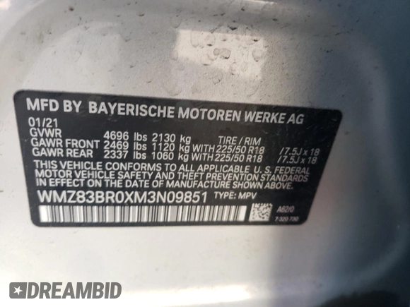 2021 MINI Countryman Cooper S z VIN WMZ83BR0XM3N09851, wystawiony jako Copart lot #48519425 z przebiegiem 37 267 mil mil oraz Szkoda całkowita • Salvage title. Historia ofert i sprzedaży dostępna na DreamBid. Obrazek 16.