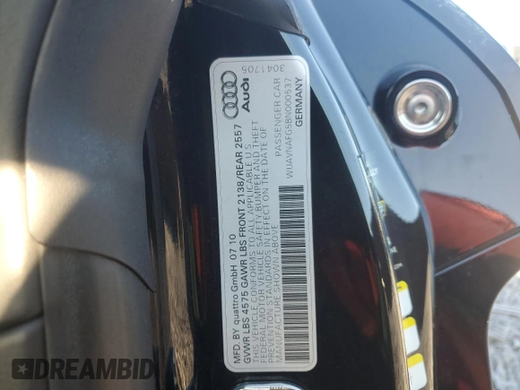 2011 Audi R8 z VIN WUAVNAFG5BN000537, wystawiony jako Copart lot #79313334 z przebiegiem Nie podano mil oraz Szkody całkowita. Historia ofert i sprzedaży dostępna na DreamBid. Obrazek 12.