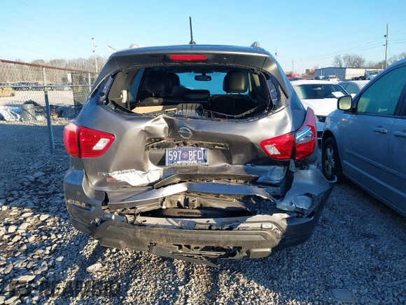 2018 Nissan Pathfinder S with VIN 5N1DR2MN7JC658029, listed as a IAAI auction lot 41132739 with 116,917 mi miles and . Bid and sale history available at DreamBid. Image 16.