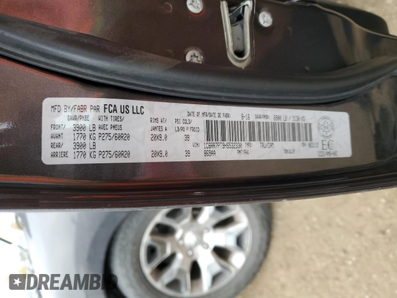2017 Ram 1500 Limited with VIN 1C6RR7PT9HS532330, listed as a Copart auction lot 77015764 with 111,255 mi miles and Salvage title. Bid and sale history available at DreamBid. Image 12.