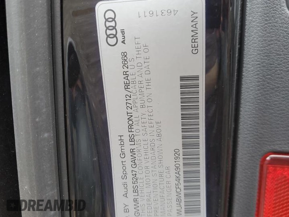 2019 Audi RS 5 Sportback z VIN WUABWCF54KA901920, wystawiony jako Copart lot #47915394 z przebiegiem 44 420 mil mil oraz . Historia ofert i sprzedaży dostępna na DreamBid. Obrazek 13.