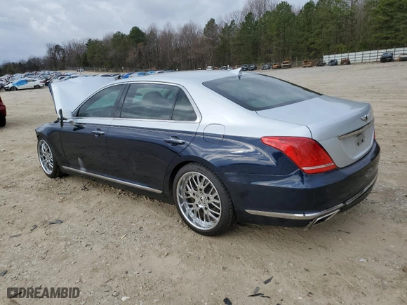 2018 Genesis G90 3.3T Premium with VIN KMHG34JA3JU047470, listed as a Copart auction lot 44661694 with 0 mi miles. Bid and sale history available at carsss.com. Image 2.