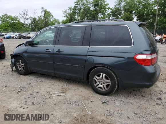 2006 Honda Odyssey EX-L z VIN 5FNRL38706B019434, wystawiony jako Copart lot #57397755 z przebiegiem 175 406 mil mil oraz Szkoda całkowita • Salvage title. Historia ofert i sprzedaży dostępna na DreamBid. Obrazek 2.