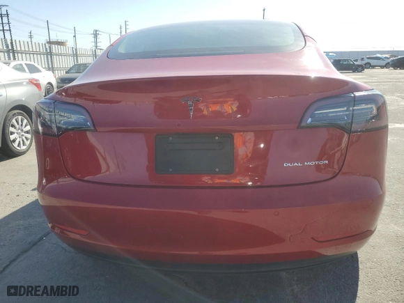 2022 Tesla Model 3 Long Range with VIN 5YJ3E1EB1NF273763, listed as a Copart auction lot 52779035 with 58,283 mi miles and Salvage Title. Bid and sale history available at carsss.com. Image 6.