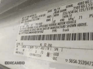 2019 Ford Transit с VIN 1FTYR2CM6KKB19102, выставлен на аукционе IAAI как лот 42021183 с пробегом 217 976 миль миль и . История ставок и продаж доступна на DreamBid. Изображение 9.