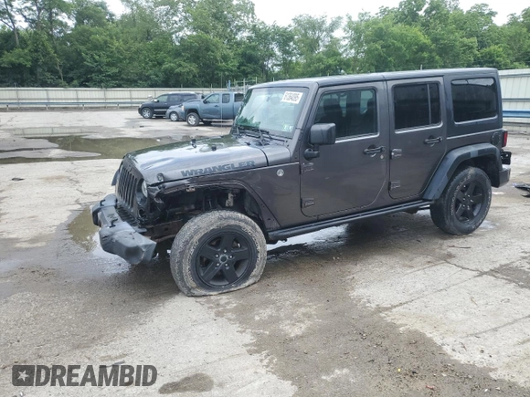2016 Jeep Wrangler Unlimited Sport with VIN 1C4BJWDG1GL165418, listed as a Copart auction lot 61364095 with 123,772 mi miles and Salvage title. Bid and sale history available at DreamBid. Image 1.