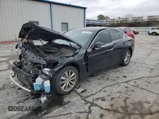 2017 Infiniti Q50 2.0t with VIN JN1CV7AR9HM682498, listed as a Copart auction lot 50911065 with 80,640 mi miles and Salvage Title. Bid and sale history available at carsss.com. Image 1.