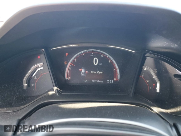 2021 Honda Civic Sport with VIN SHHFK7H47MU225283, listed as a Copart auction lot 52506055 with 77,267 mi miles and Clean Title. Bid and sale history available at DreamBid. Image 9.
