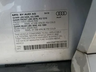 2019 Audi Q5 Prestige with VIN WA1CNAFY6K2097305, listed as a Copart auction lot 42100015 with 56,562 mi miles and Salvage Title. Bid and sale history available at carsss.com. Image 13.
