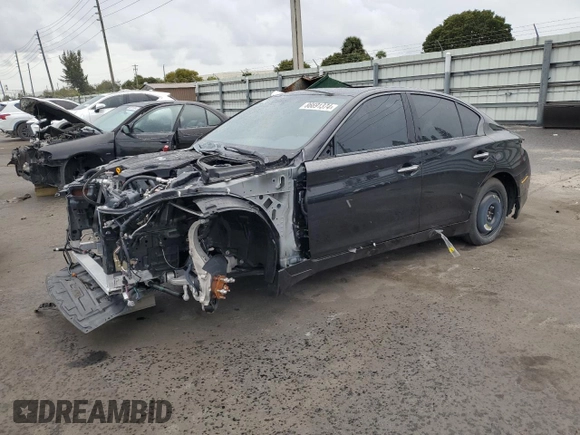 2024 Infiniti Q50 Red Sport 400 with VIN JN1FV7DR7RM680467, listed as a Copart auction lot 86691374 with 51 mi miles and Non repairable. Bid and sale history available at DreamBid. Image 1.