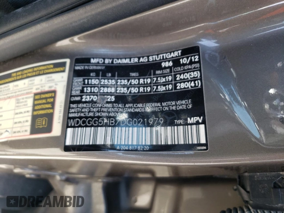 2013 Mercedes-Benz GLK 350 with VIN WDCGG5HB7DG021979, listed as a Copart auction lot 51301325 with 113,318 mi miles and Salvage Title. Bid and sale history available at DreamBid. Image 14.