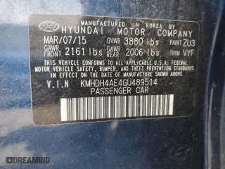2016 Hyundai Elantra Value Edition with VIN KMHDH4AE4GU489514, listed as a Copart auction lot 50156535 with 83,980 mi miles and Salvage Title. Bid and sale history available at carsss.com. Image 12.