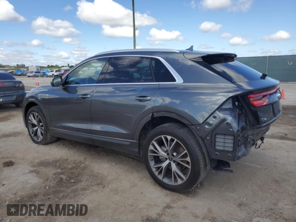 2021 Audi Q8 Premium Plus with VIN WA1EVAF17MD039755, listed as a Copart auction lot 46700145 with 21,823 mi miles and Salvage Title. Bid and sale history available at carsss.com. Image 2.