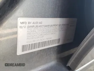 2012 Audi A4 2.0T Premium with VIN WAUBFAFL5CA116594, listed as a Copart auction lot 54142585 with 173,532 mi miles and Salvage Title. Bid and sale history available at carsss.com. Image 12.