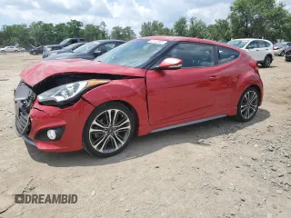 2016 Hyundai Veloster Turbo with VIN KMHTC6AE2GU291746, listed as a Copart auction lot 63162665 with 46,625 mi miles and Salvage title. Bid and sale history available at DreamBid. Image 1.