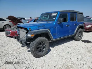 2021 Jeep Wrangler Unlimited Sport S with VIN 1C4HJXDN8MW856373, listed as a Copart auction lot 48257225 with 107,998 mi miles and Salvage Title. Bid and sale history available at carsss.com. Image 1.