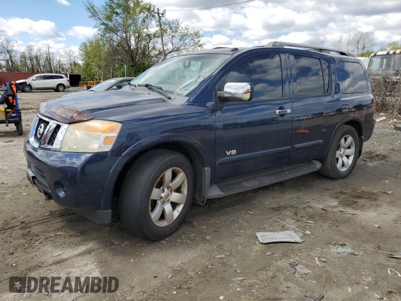 2008 Nissan Armada SE z VIN 5N1AA08C08N622642, wystawiony jako Copart lot #53407325 z przebiegiem 135 415 mil mil oraz Czysty tytuł • Clean title. Historia ofert i sprzedaży dostępna na DreamBid. Obrazek 1.