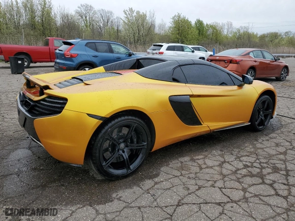 2015 McLaren 650S with VIN SBM11FAA0FW004199, listed as a Copart auction lot 51758804 with 65,073 mi miles and Salvage Title. Bid and sale history available at carsss.com. Image 3.