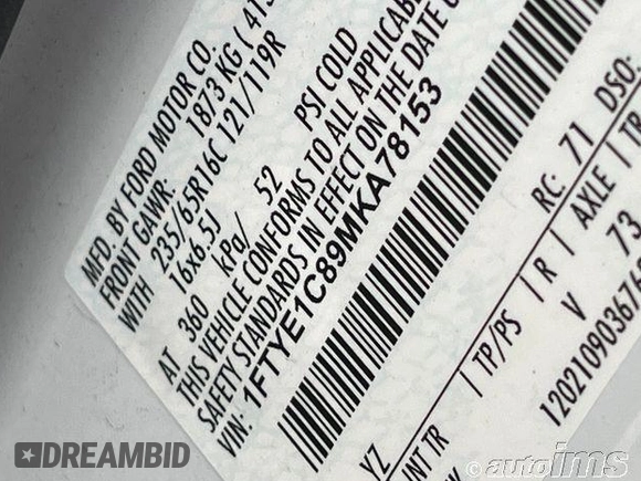 2021 Ford Transit Cargo with VIN 1FTYE1C89MKA78153, listed as a IAAI auction lot 42835600 with 88,619 mi miles and . Bid and sale history available at DreamBid. Image 9.