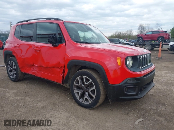 2015 Jeep Renegade Latitude with VIN ZACCJABT0FPB96600, listed as a IAAI auction lot 41895478 with 161,168 mi miles. Bid and sale history available at carsss.com. Image 1.