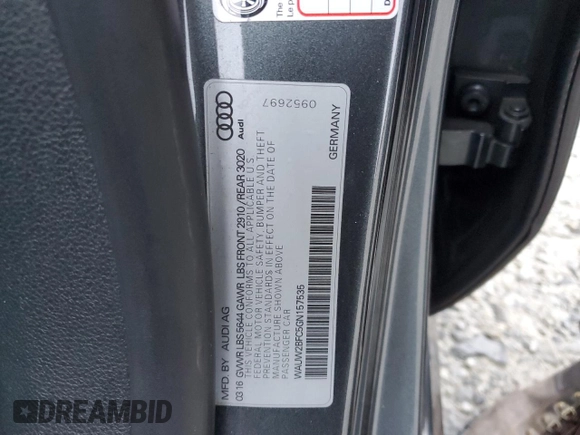 2016 Audi S7 z VIN WAUW2BFC5GN157535, wystawiony jako Copart lot #42236225 z przebiegiem 83 016 mil mil oraz Szkoda całkowita • Salvage title. Historia ofert i sprzedaży dostępna na DreamBid. Obrazek 12.